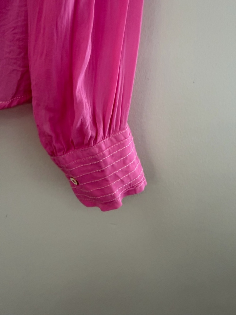 MAEVE Danielle Kroll X Sheer Chiffon Buttondown Shirt - Hot Pink-medium - Picture 6 of 12